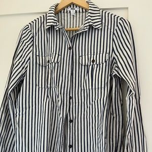 Paige Button down striped shirt